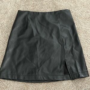 Black leather skirt